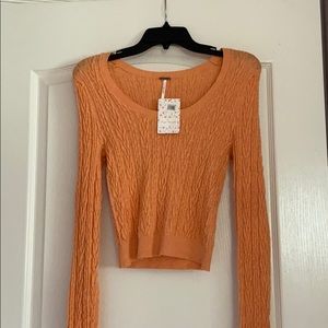 NEVER WORN! Free People cable-knit top